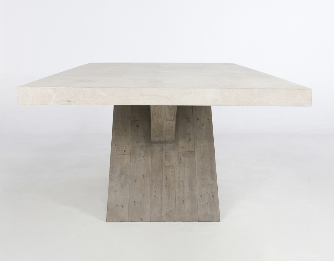 Irving 84" Reclaimed Pine + Concrete Dining Table
