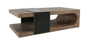 Doster 63" Reclaimed Oak Coffee Table - Natural + Iron
