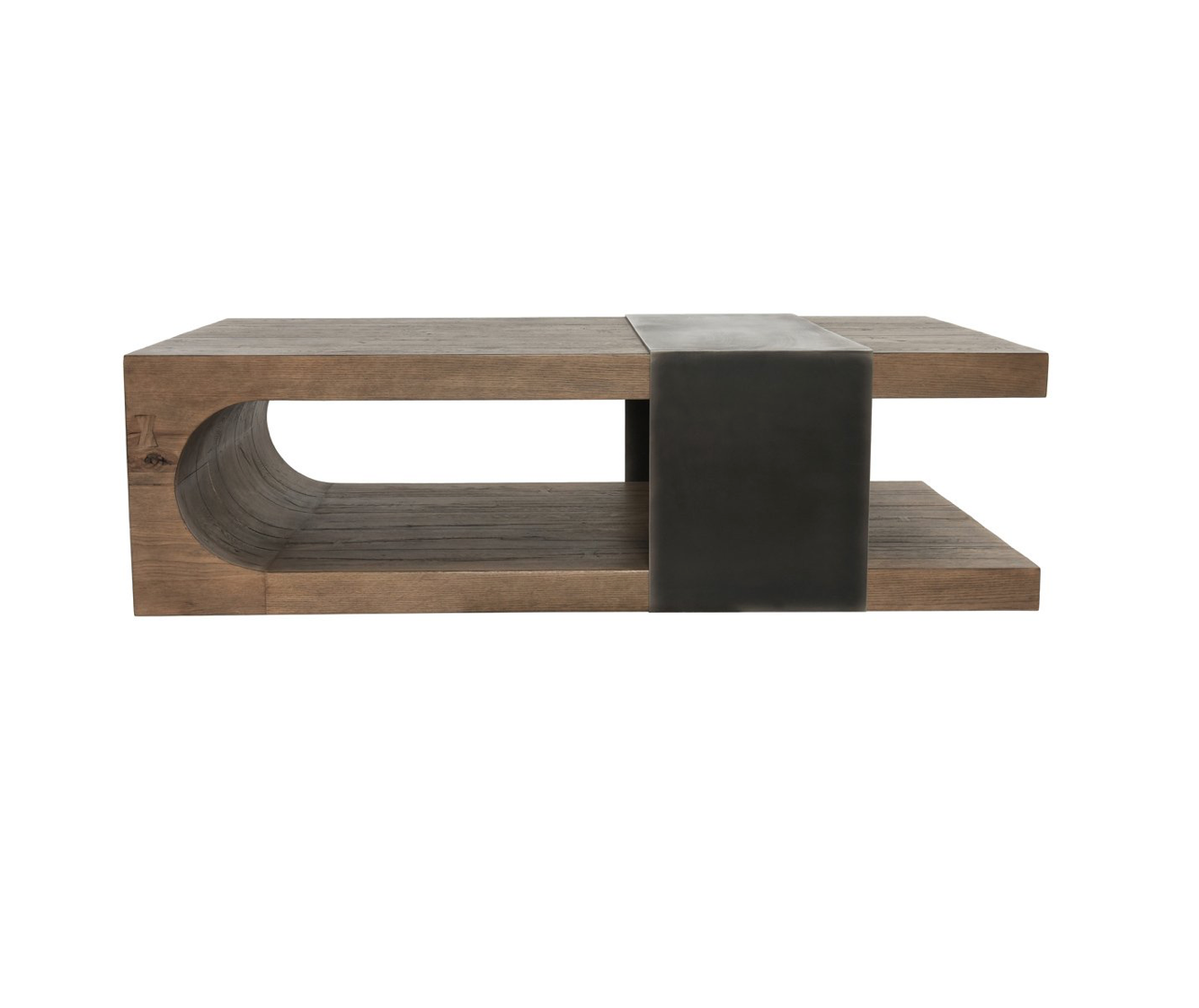 Doster 63" Reclaimed Oak Coffee Table - Natural + Iron