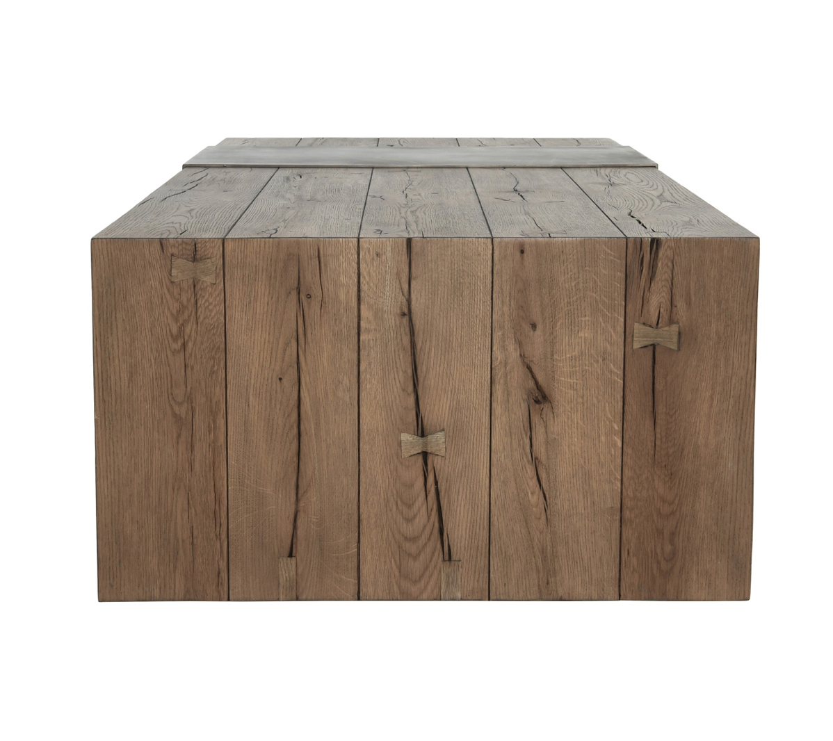 Doster 63" Reclaimed Oak Coffee Table - Natural + Iron