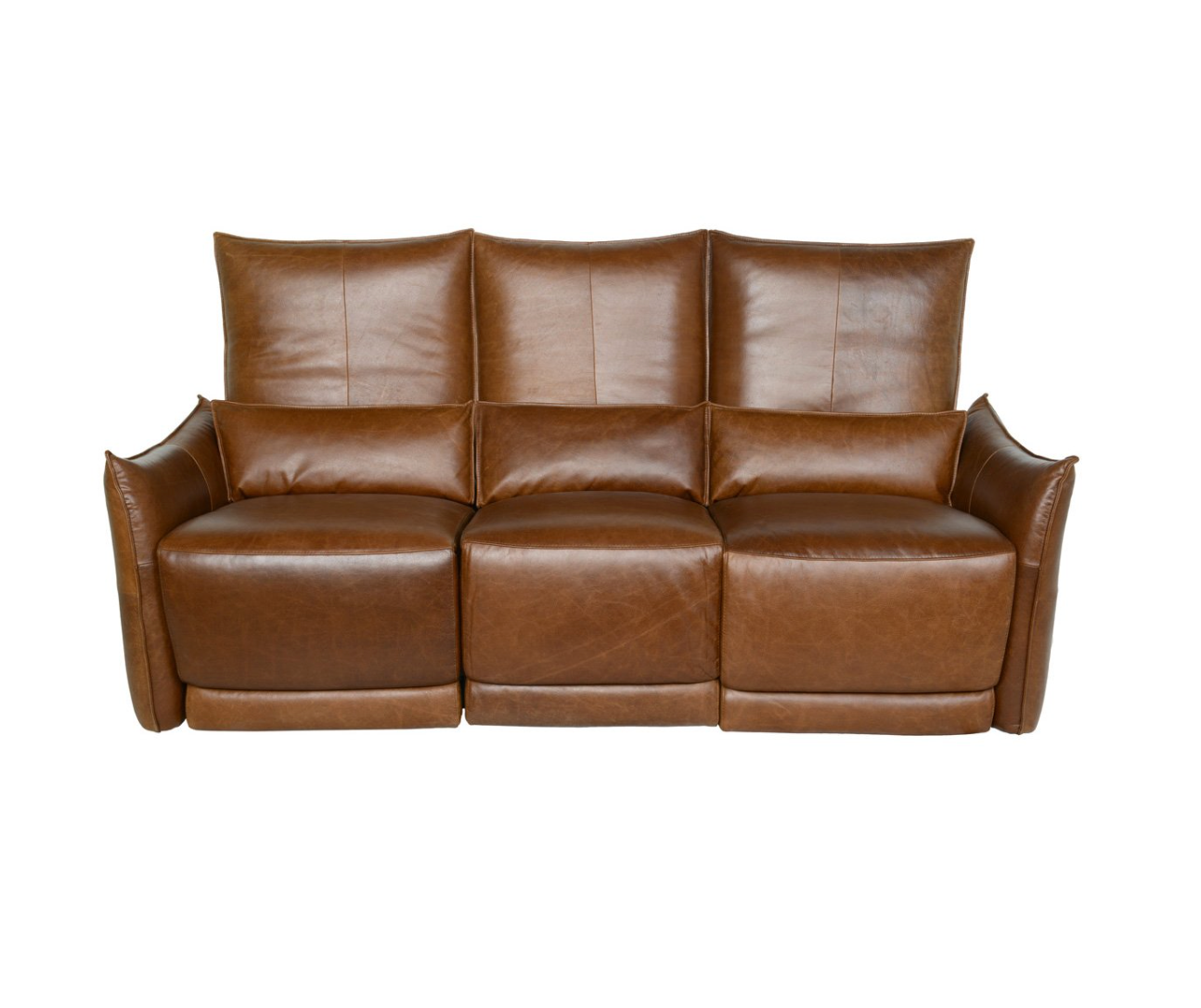 Helsinki 78" 3 Cushion Top Grain Leather Power Motion Reclining Sofa - Brown