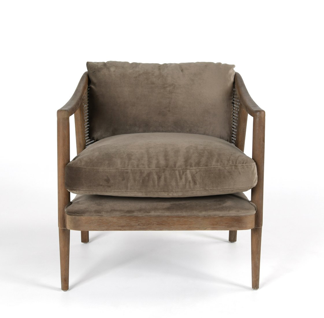 Codie 28" Accent Chair - Taupe Velvet