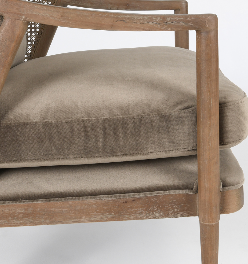 Codie 28" Accent Chair - Taupe Velvet