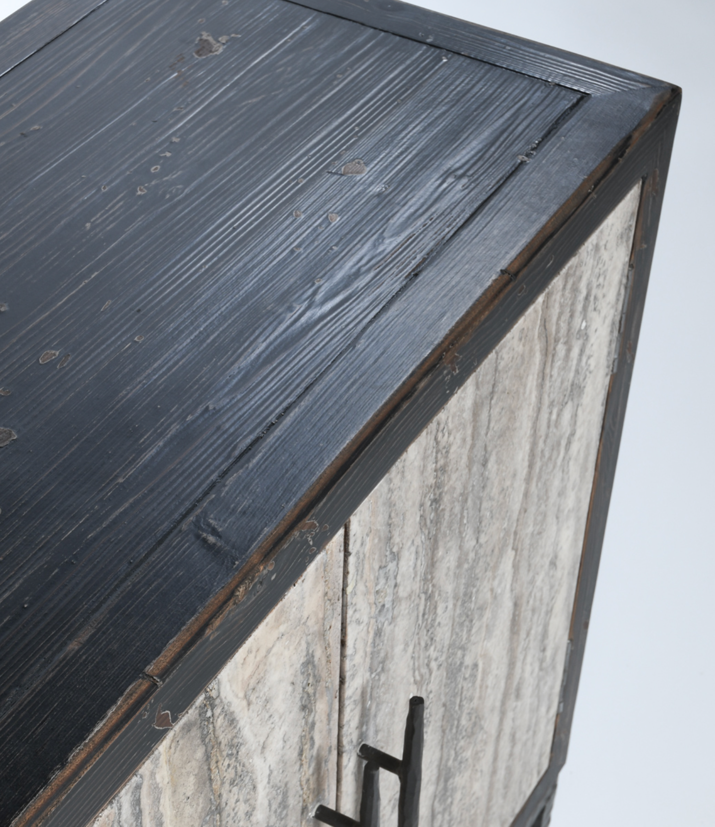 Drake 103" Reclaimed Pine + Travertine 6 Door Sideboard