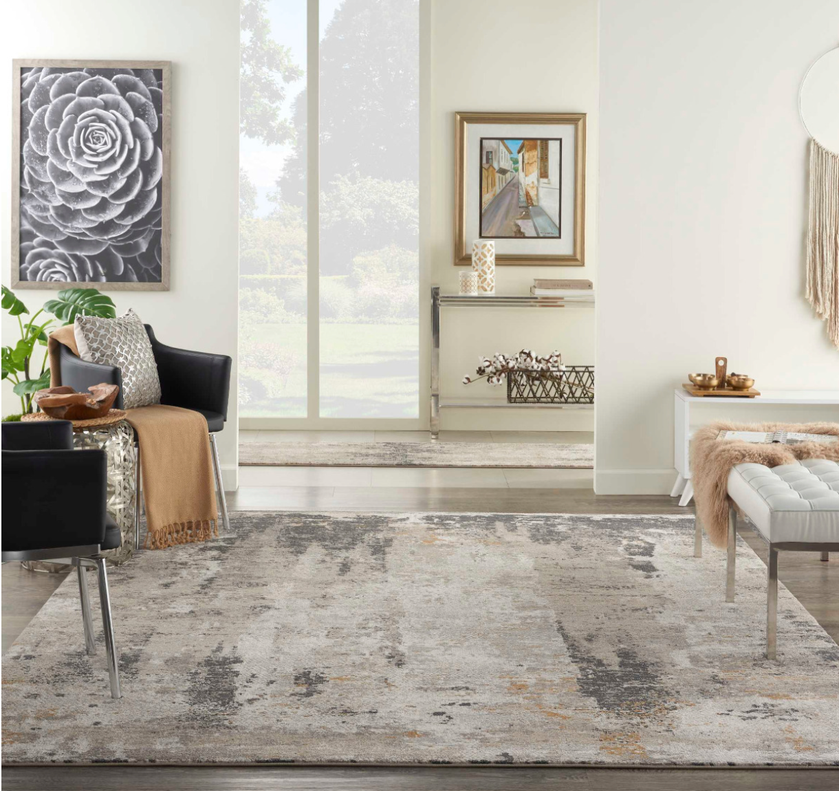 Matrix Area Rug - Cream/Grey