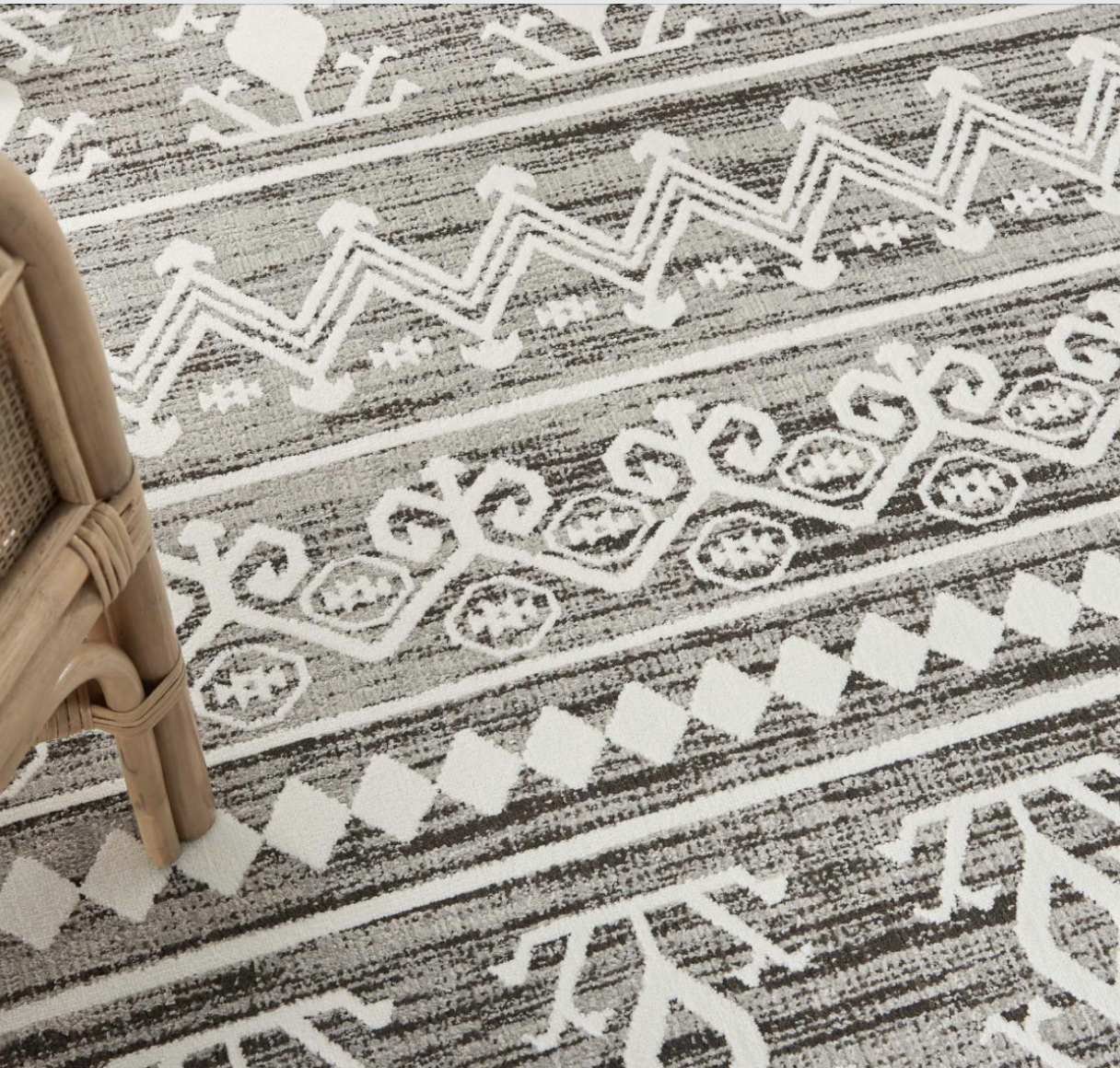 Azteca Area Rug - Ivory/Grey