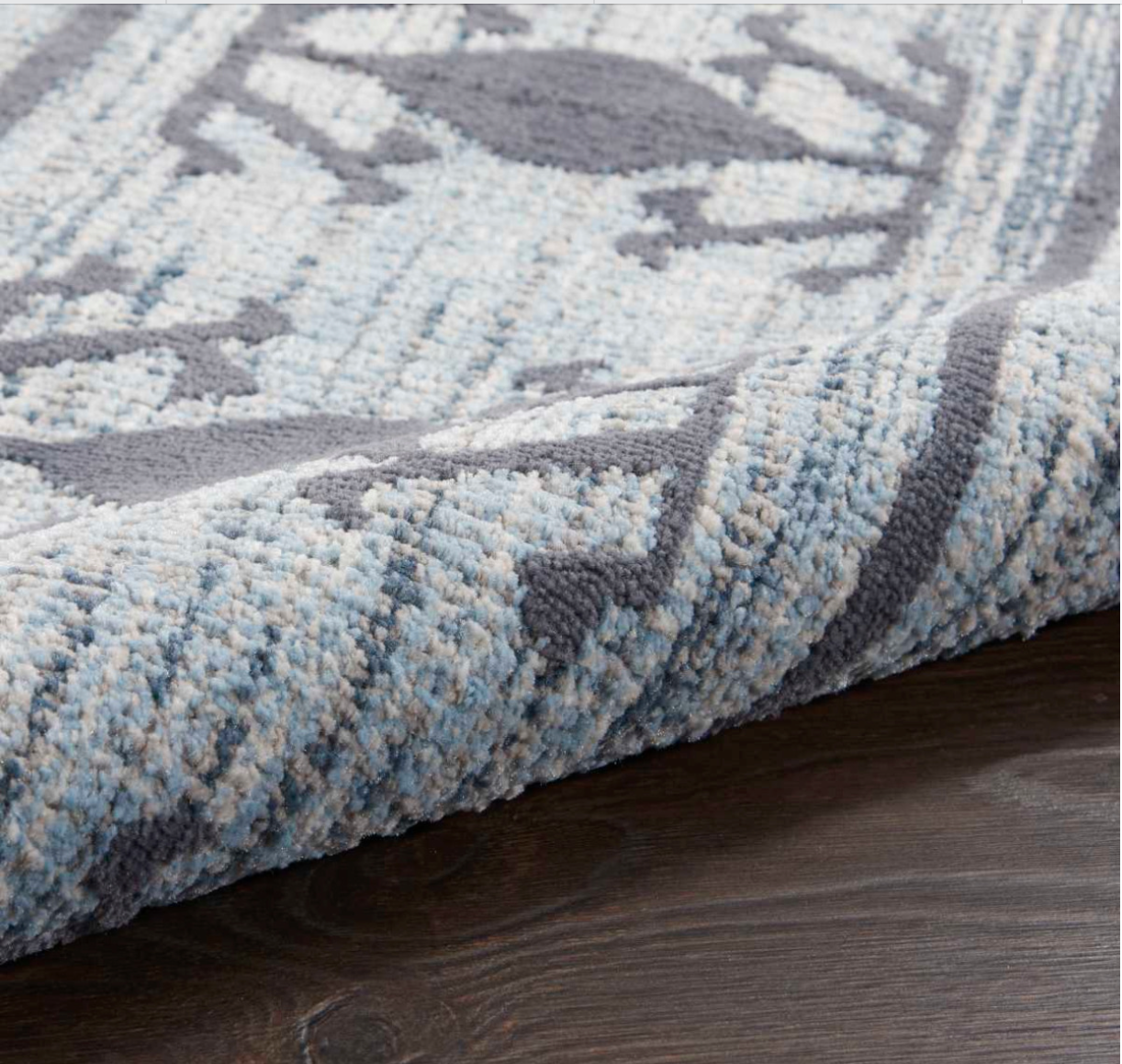 Azteca Area Rug - Light Blue/ Charcoal