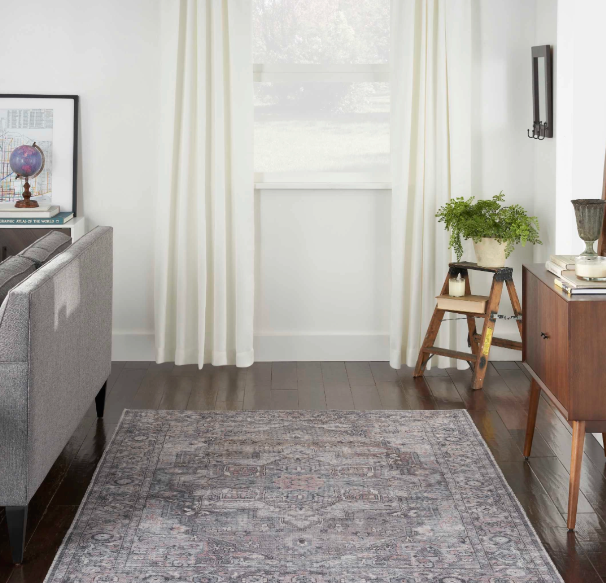 New Horizons Washable Area Rug - Grey/Multi