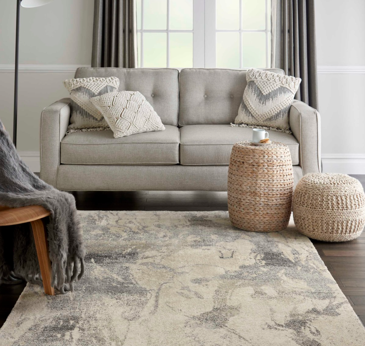 Fission Area Rug - Marble Cream/Grey