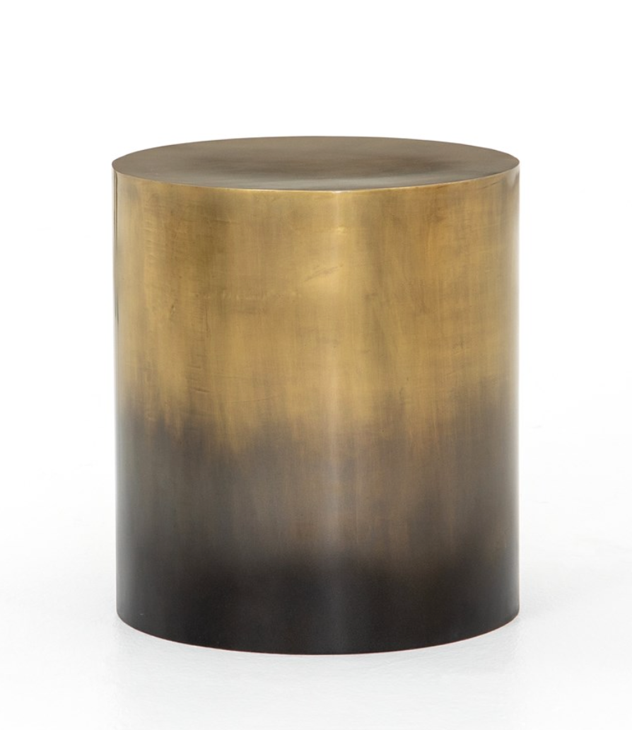 Cairo 18" Round End Table - Antique Brass