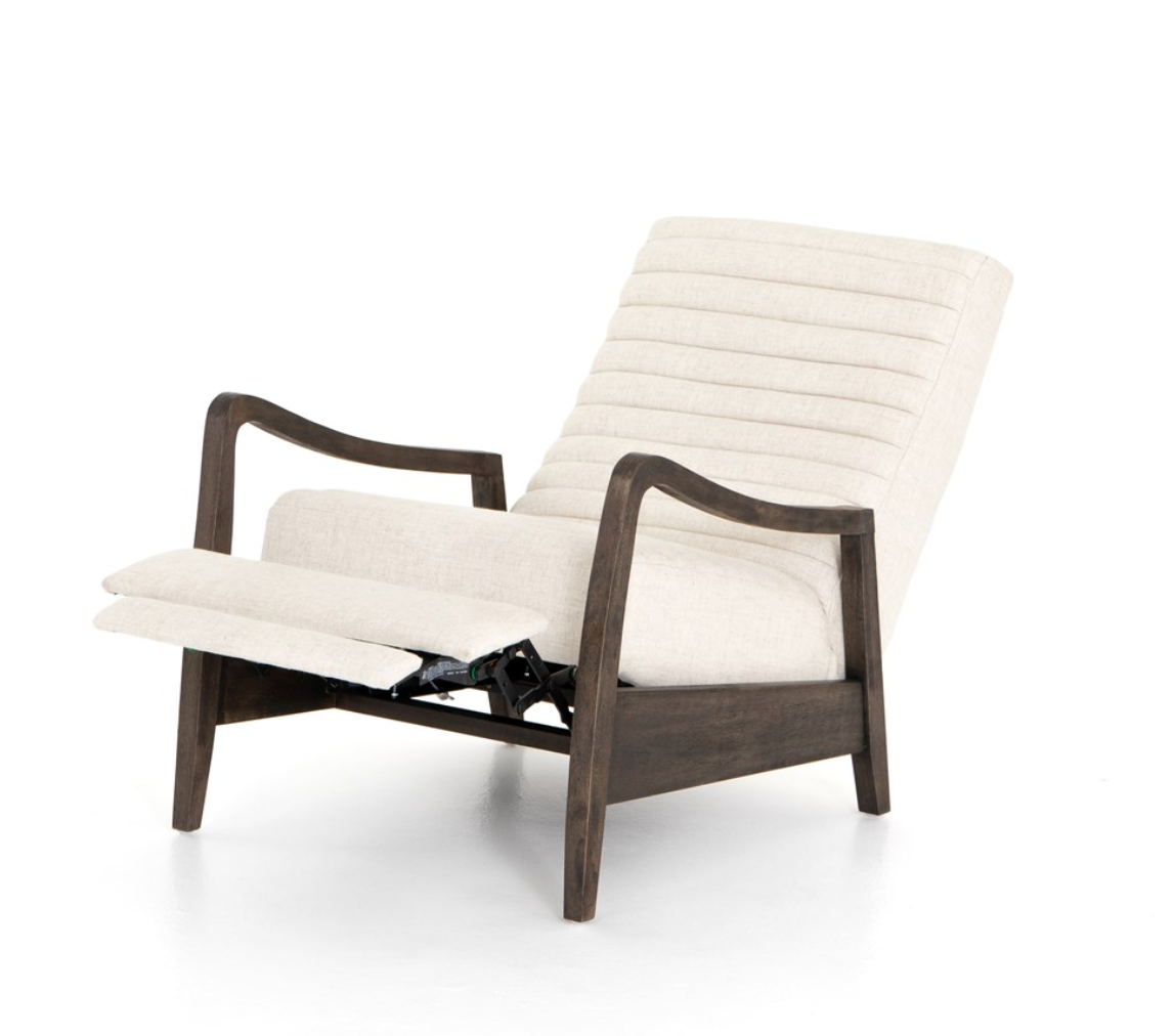Chaz 27" Reclining Chair - Natural Linen + Driftwood
