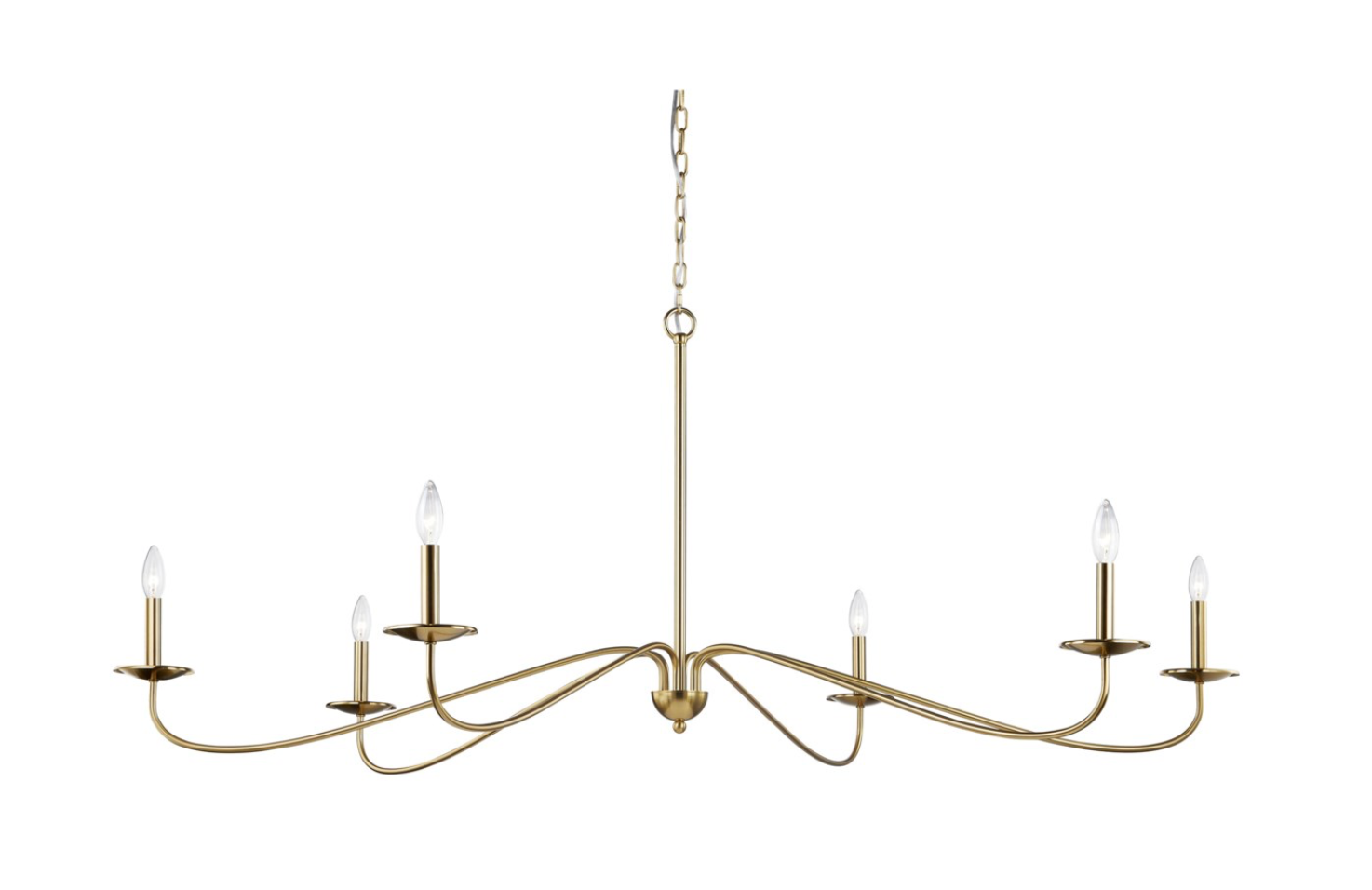 Helena 61" 6 Light Chandelier - Gold