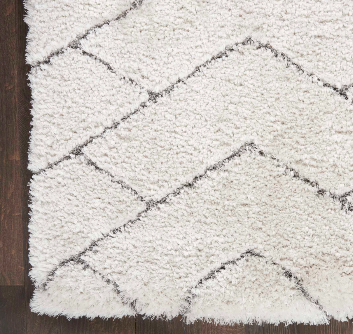 Diva Shag Area Rug - Ivory/Grey