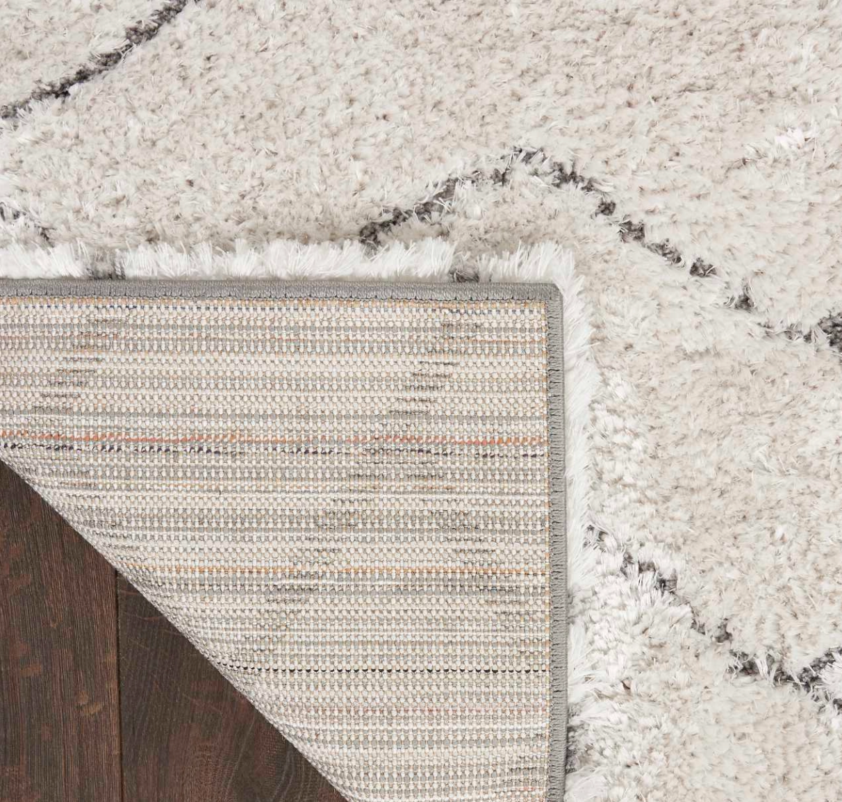 Diva Shag Area Rug - Ivory/Grey
