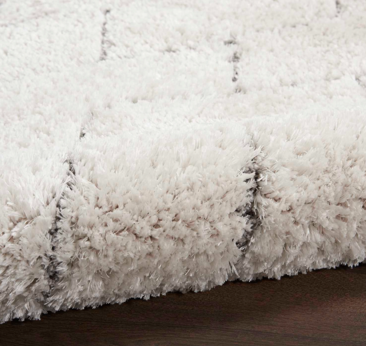 Diva Shag Area Rug - Ivory/Grey