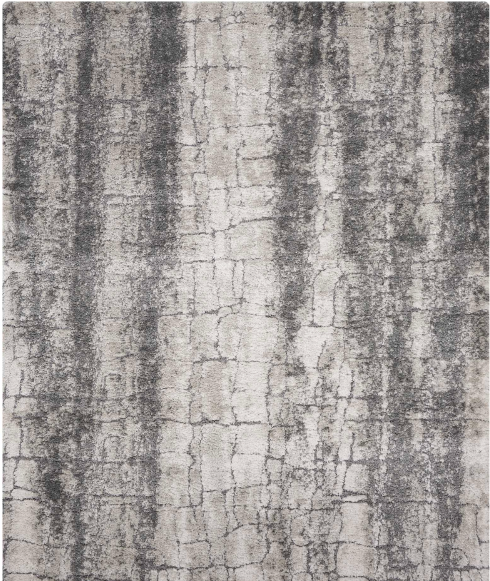 Diva Shag Area Rug - Ivory/Charcoal