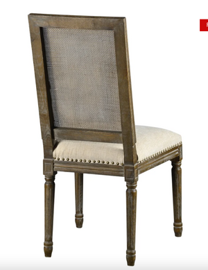 Blackwell Square Mesh Back Dining Chair - French Linen + Driftwood