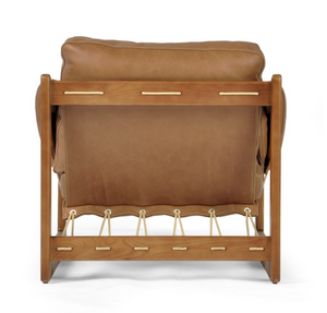 Dante 34" Top Grain Leather Sling Chair - Cognac