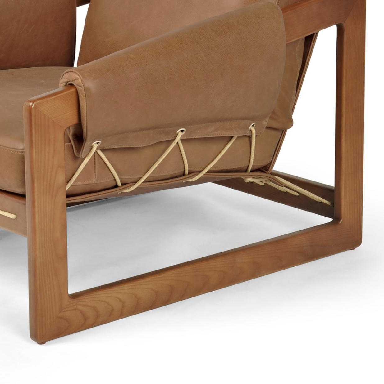 Dante 34" Top Grain Leather Sling Chair - Cognac