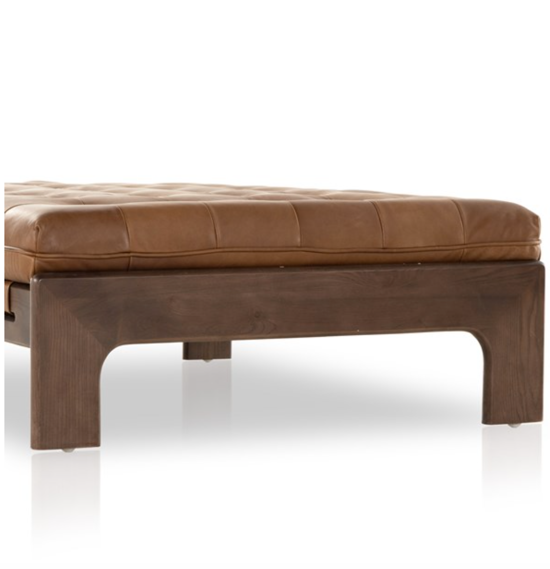 Hampton 50" Top Grain Leather Cocktail Ottoman - Heirloom Sienna