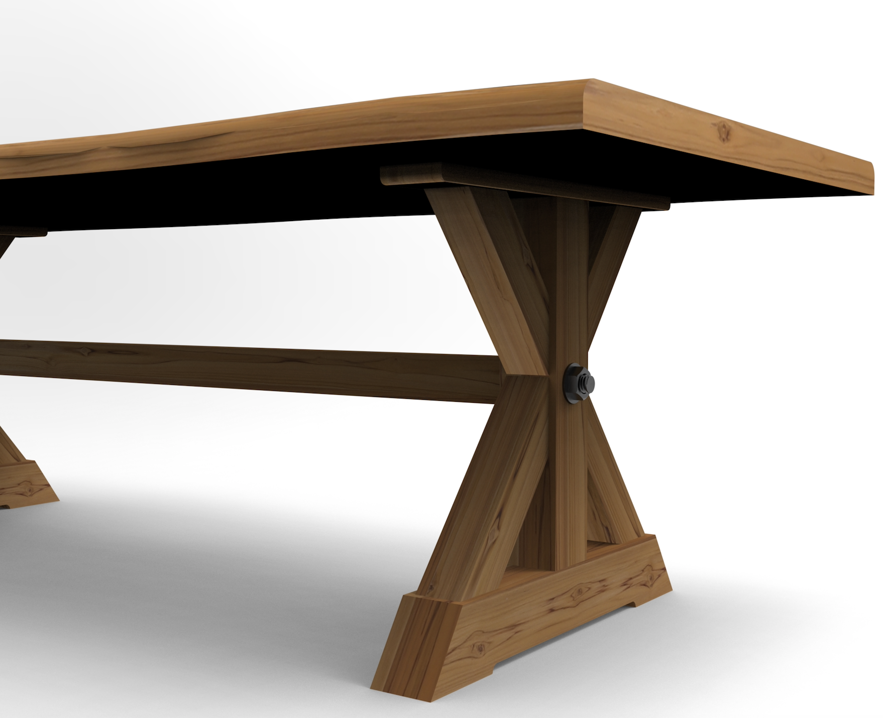 Bartholomew 120" Teak Live Edge Dining Table - Natural