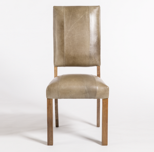 Bryce Dining Chair - Gray Leather + Ash - Classic Carolina Home