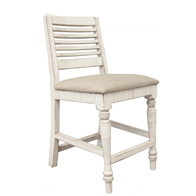 Santa Anita Turned Leg Counter Stool - Linen + Stone - Classic Carolina Home