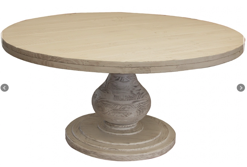 Branson 63" Round Dining Table - Stone - Classic Carolina Home