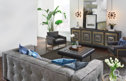 Ellie 98" Tufted Sofa - Gray - Classic Carolina Home