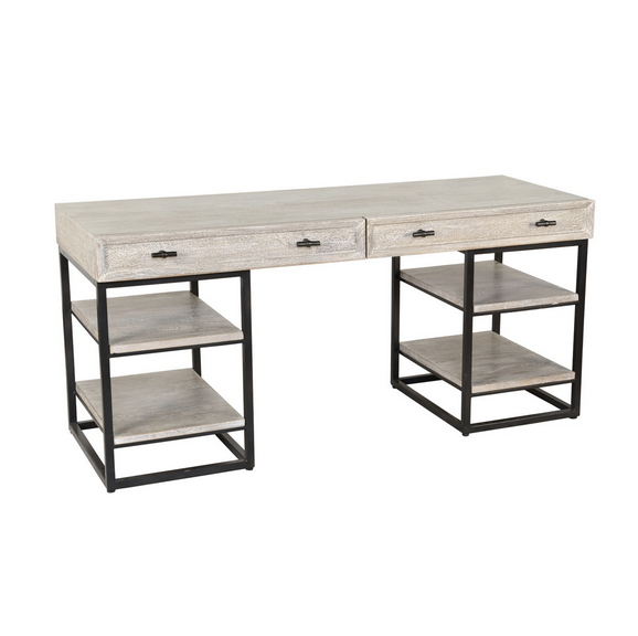 Artisan 65" Wood + Iron Desk - Classic Carolina Home