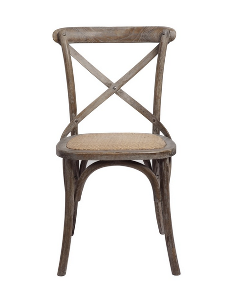 Brady X-Back Side Chair - Brown Wash - Classic Carolina Home