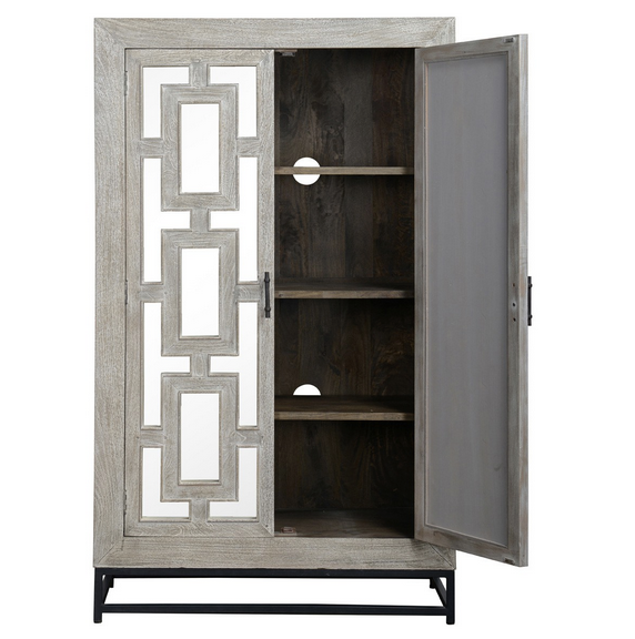 Artisan 47" Wood + Iron Mirror Front Cabinet - Classic Carolina Home