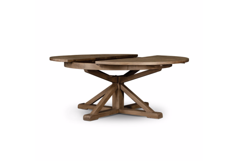 Celeste 63" - 79" Round Extension Dining Table - Rustic Ash - Classic Carolina Home