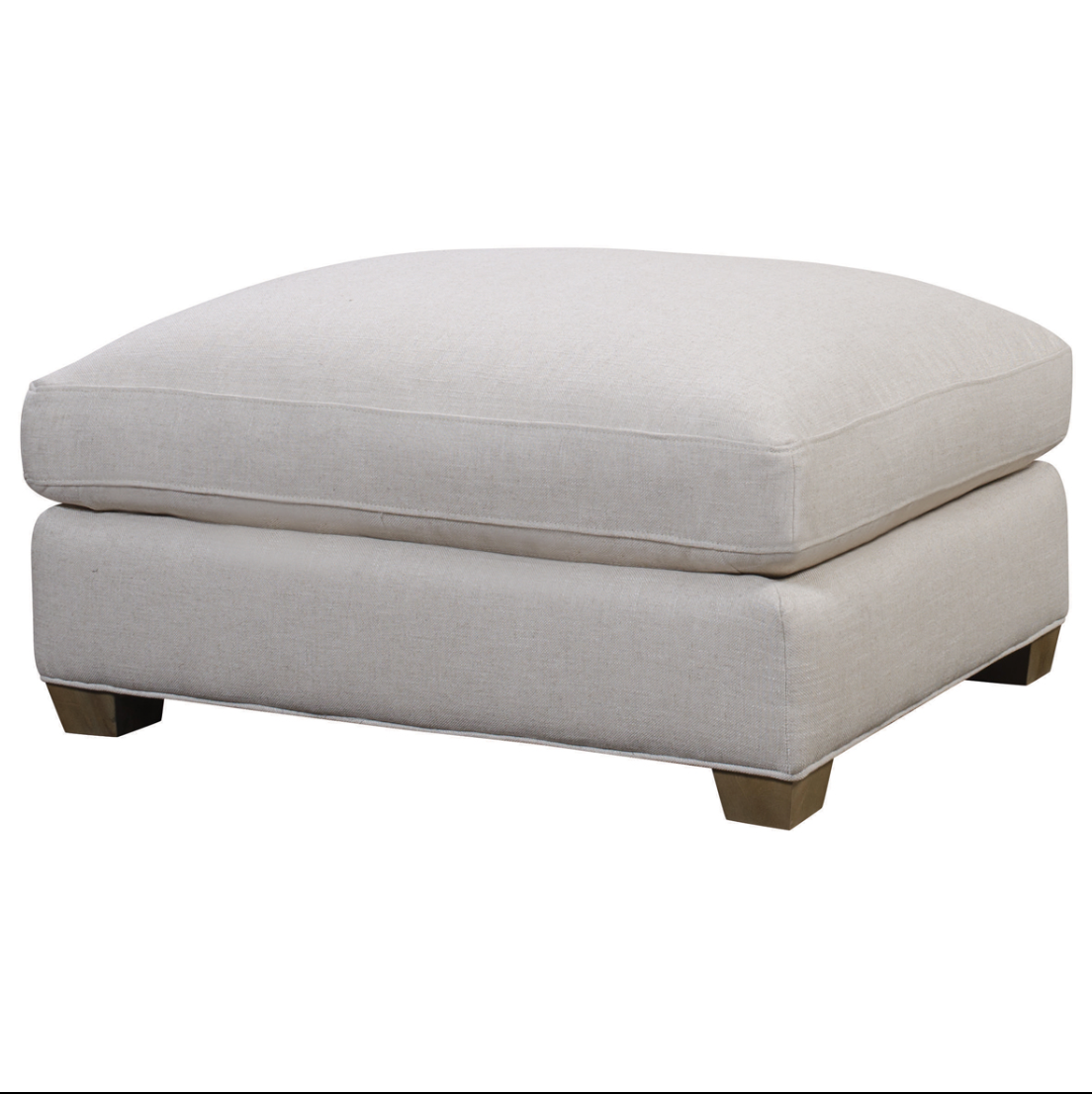 Constance 32" Ottoman - Natural Linen - Classic Carolina Home