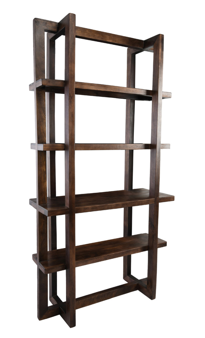 Svetlana 86" Wood Bookcase - Deep Chestnut
