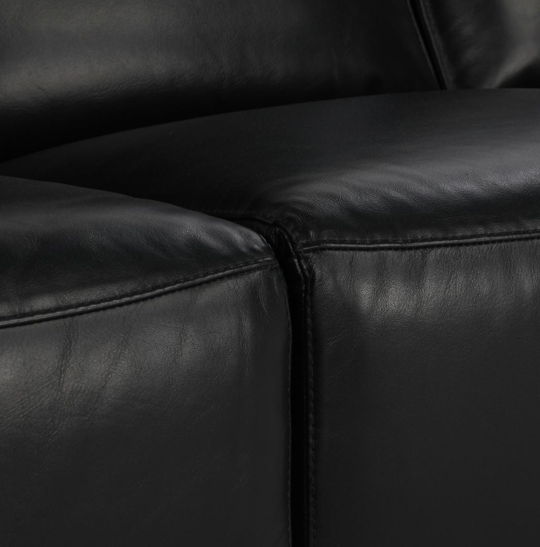 Helsinki 78" 3 Cushion Top Grain Leather Reclining Sofa - Black