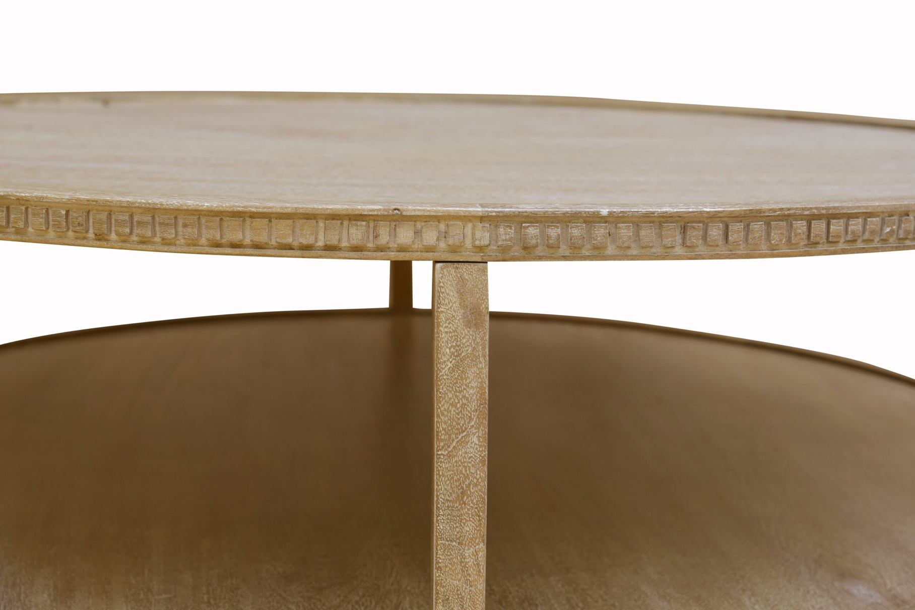 Amber 48" Round Coffee Table - New White Wash