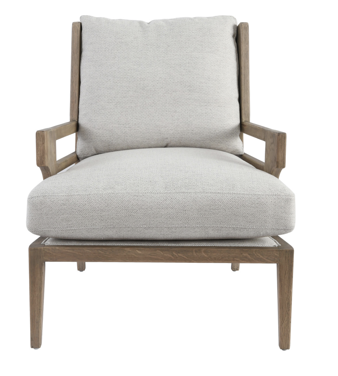 Abbott 30" Oak Accent Chair - Pearl Linen