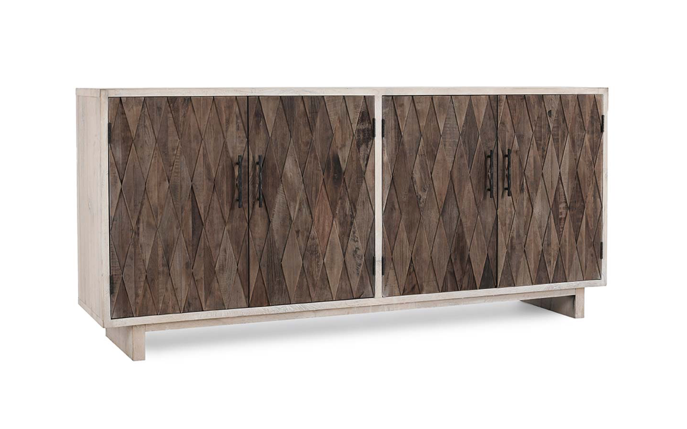 Dmitri 78" Reclaimed Elm 4 Door Sideboard - Light Oak