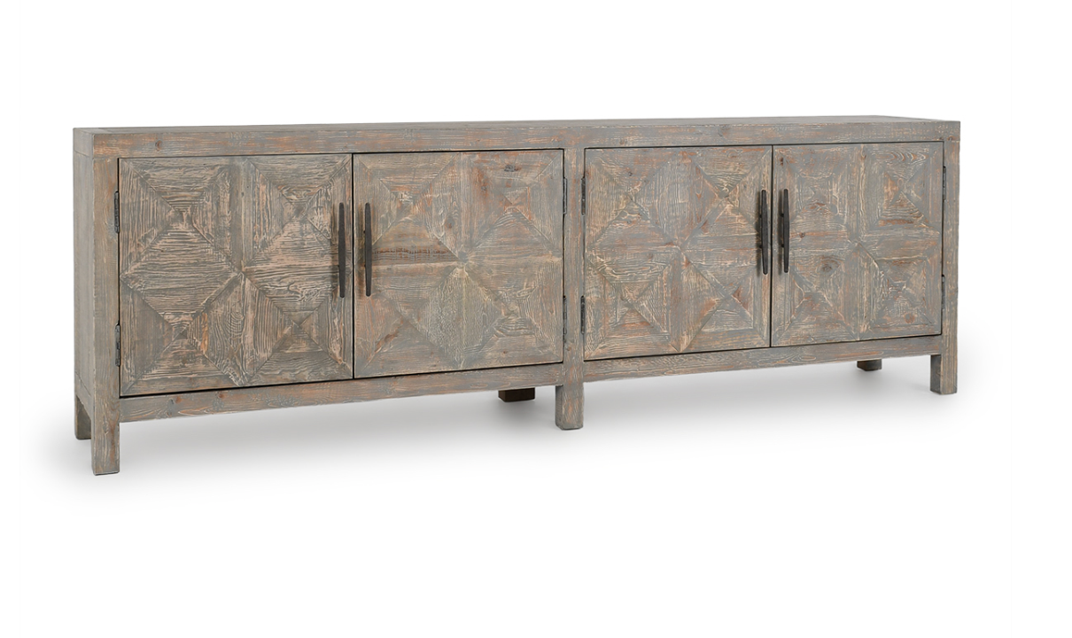 Elan 104" Reclaimed Pine Sideboard - Timeworn Gray