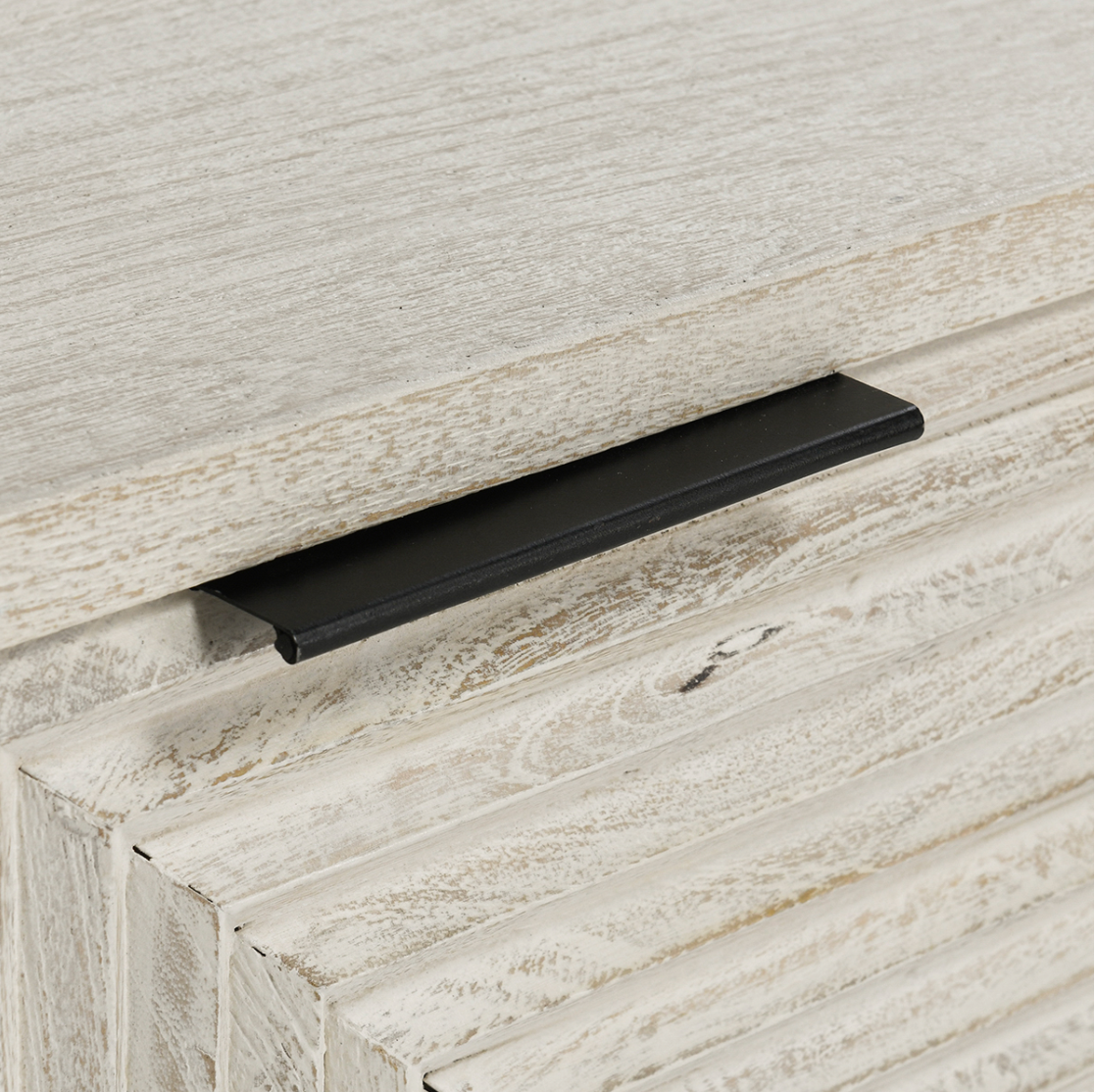 Lawrence 108" 6 Door Sideboard - Antique Alabaster + Iron