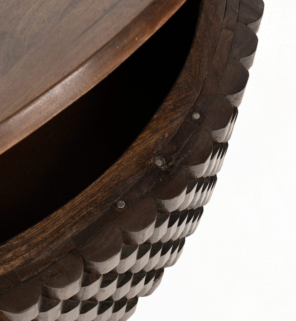 Madeira 40" Round Storage Coffee Table - Espresso Bean