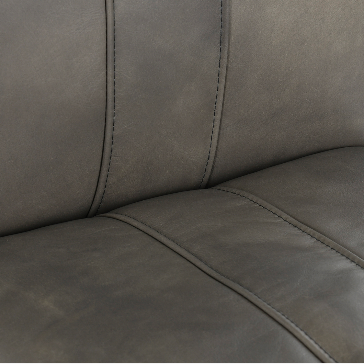 Wesley Top Grain Counter Stool - Gray + Iron