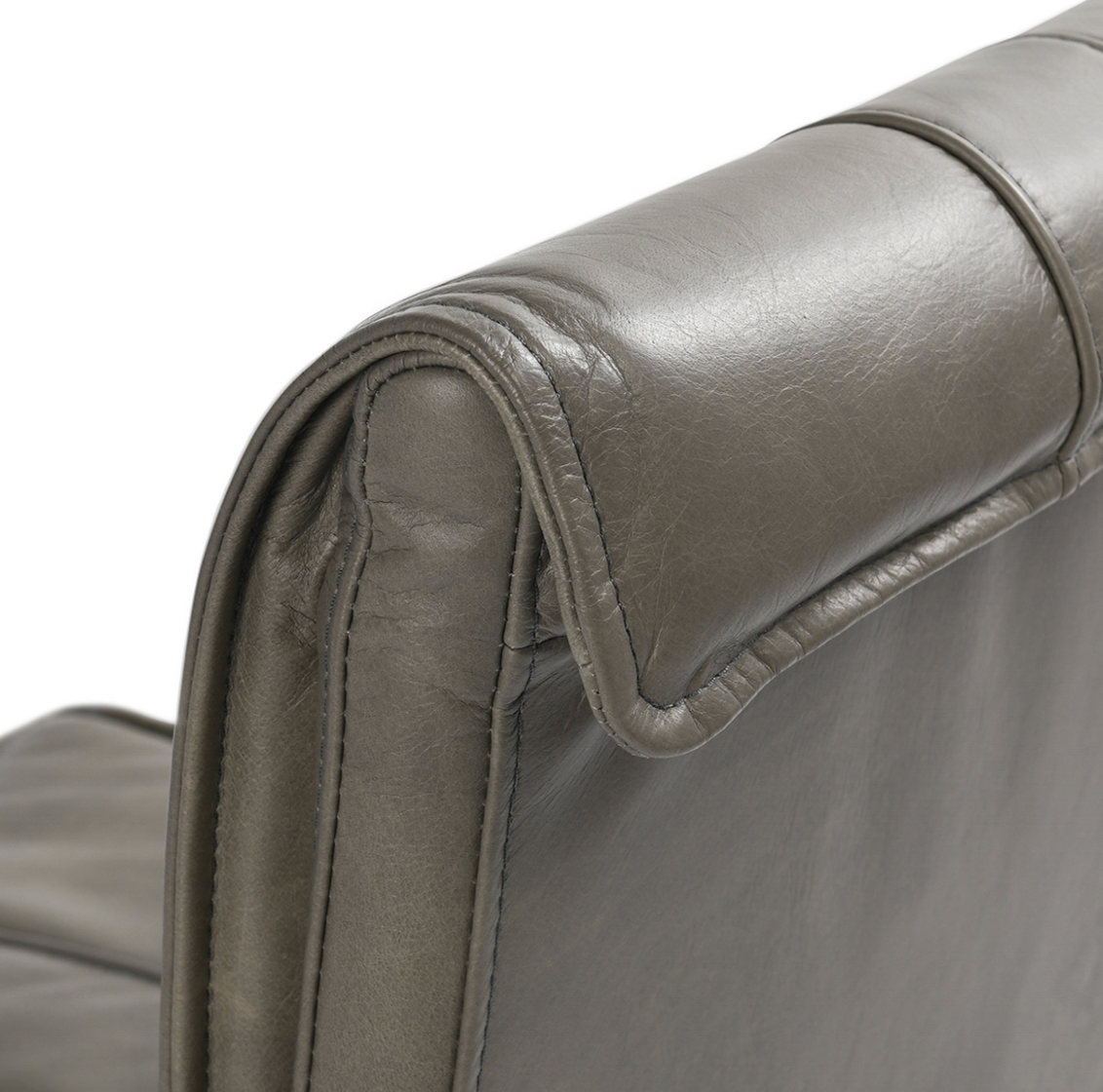 Wesley Top Grain Bar Stool - Gray + Iron