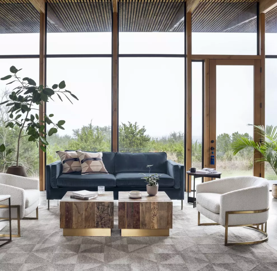 Robin 29" Accent Chair - Performance Natural Boucle + Brass