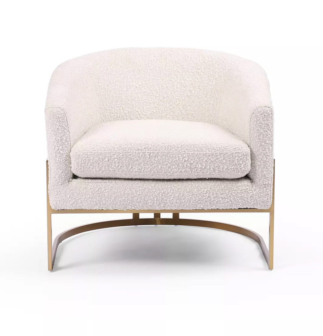 Robin 29" Accent Chair - Performance Natural Boucle + Brass
