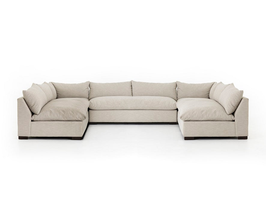 Ghent 152" Bench Seat Sectional - Cypton Oatmeal - Classic Carolina Home