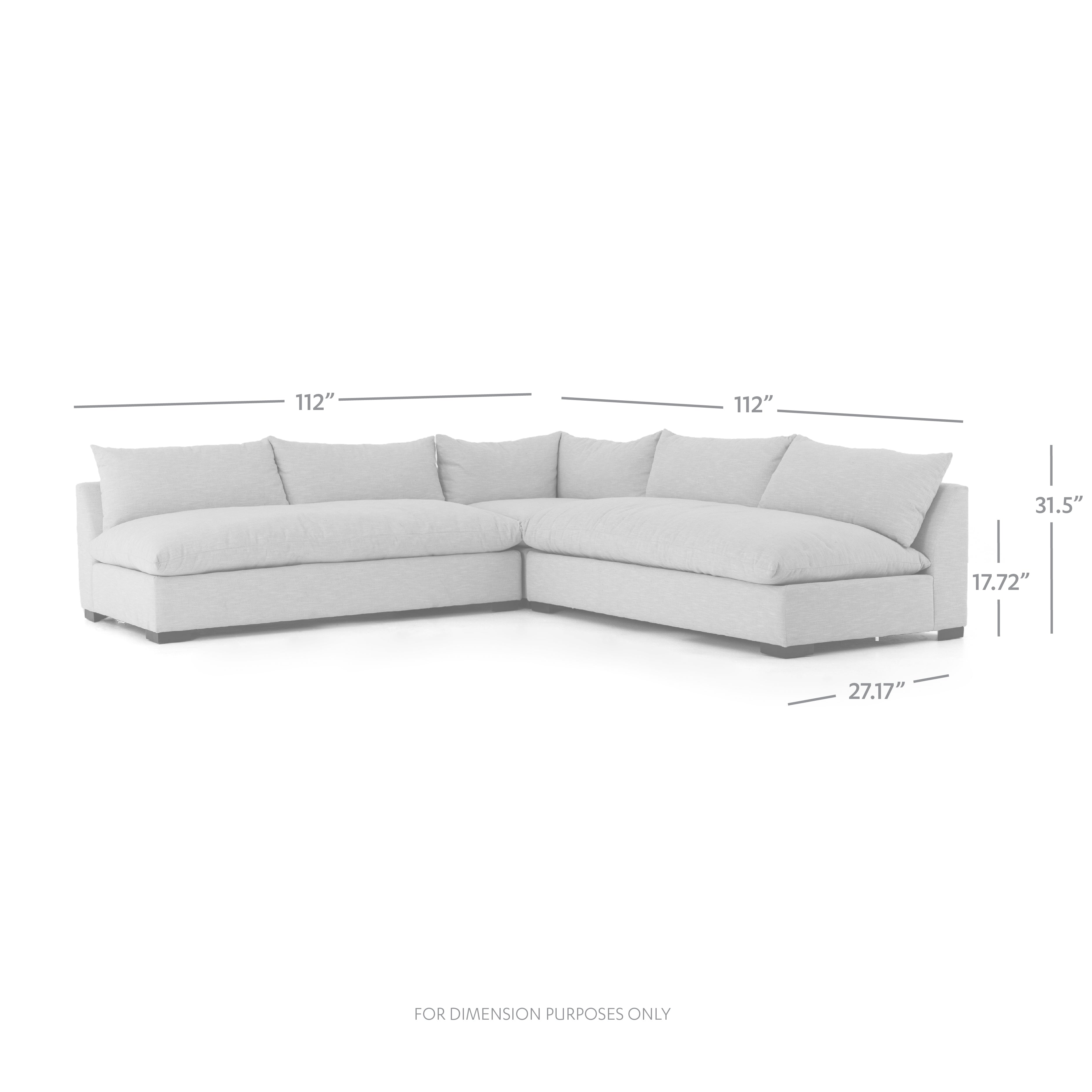 Ghent 112" Bench Seat Sectional - Crypton Oatmeal - Classic Carolina Home