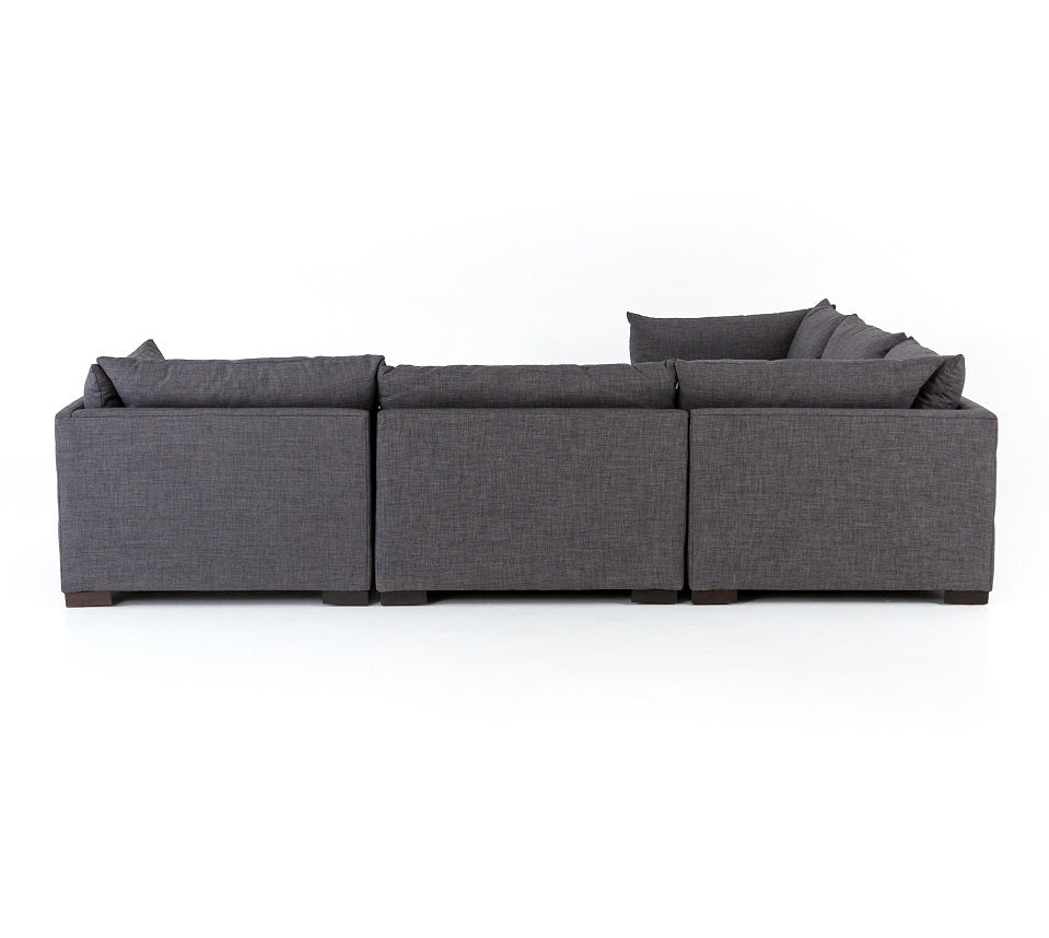 Blakeney 117" 5 Cushion Sectional - Charcoal - Classic Carolina Home