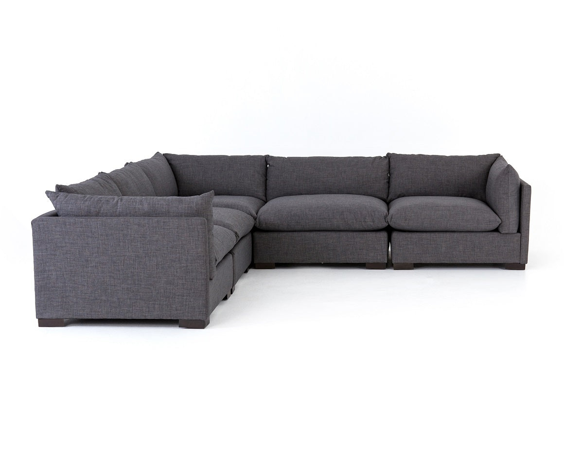 Blakeney 117" 5 Cushion Sectional - Charcoal - Classic Carolina Home